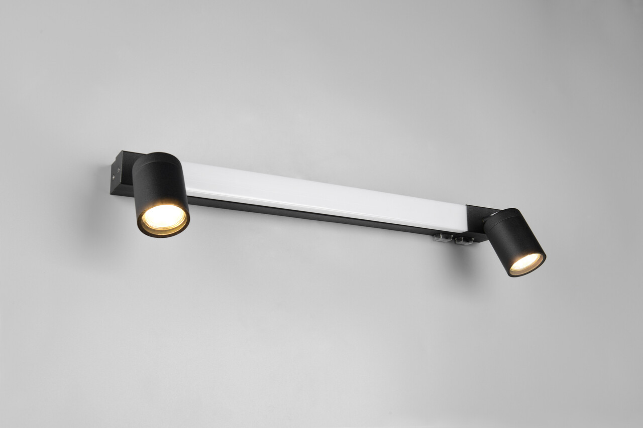Aplica de perete Enrico, TRIO, 60x4.5x18 cm, 6.5W, 2x GU10, 1x SMD, metal, negru mat - imagine 7
